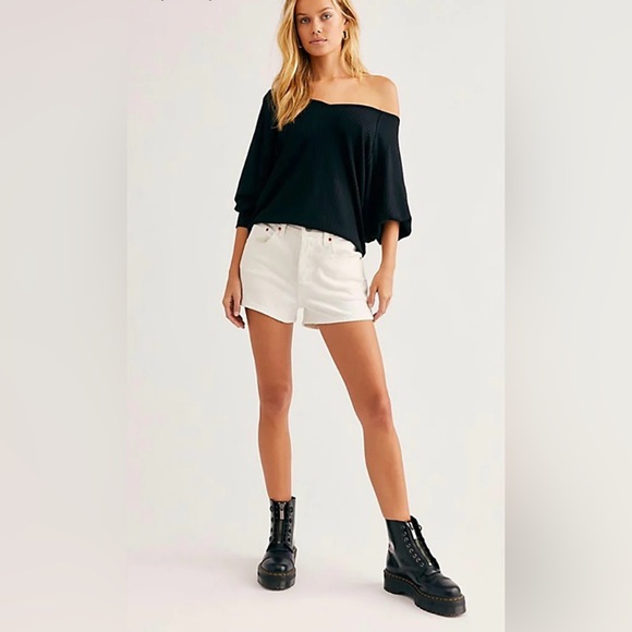 NWT Free People Santa Clara Oversized Thermal Shirt - Picture 1 of 9